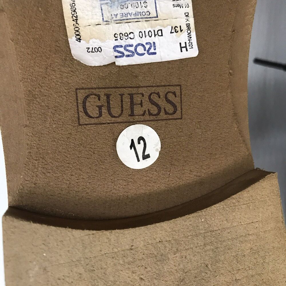 Guess Brown Faux Suede Leather Chukka Boots Men's 12 Lace Up Mid Top Ankle Shoes - Picture 10 of 11